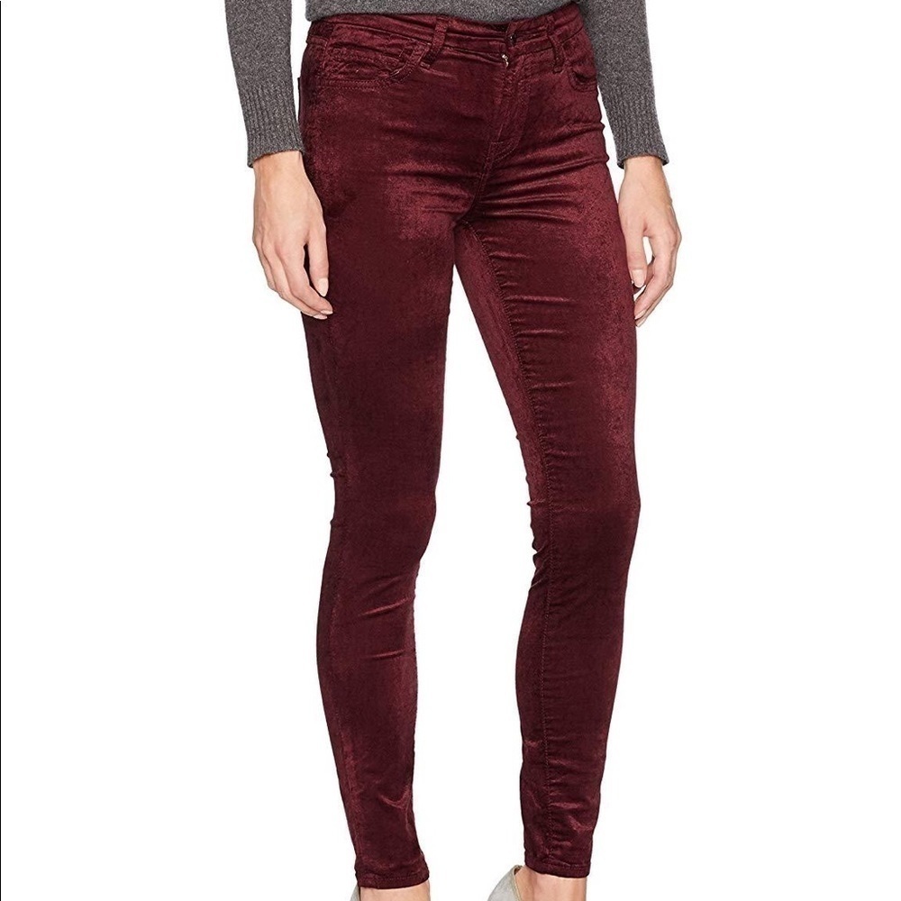 𝅺7 for all mankind scarlet velvet super skinny
